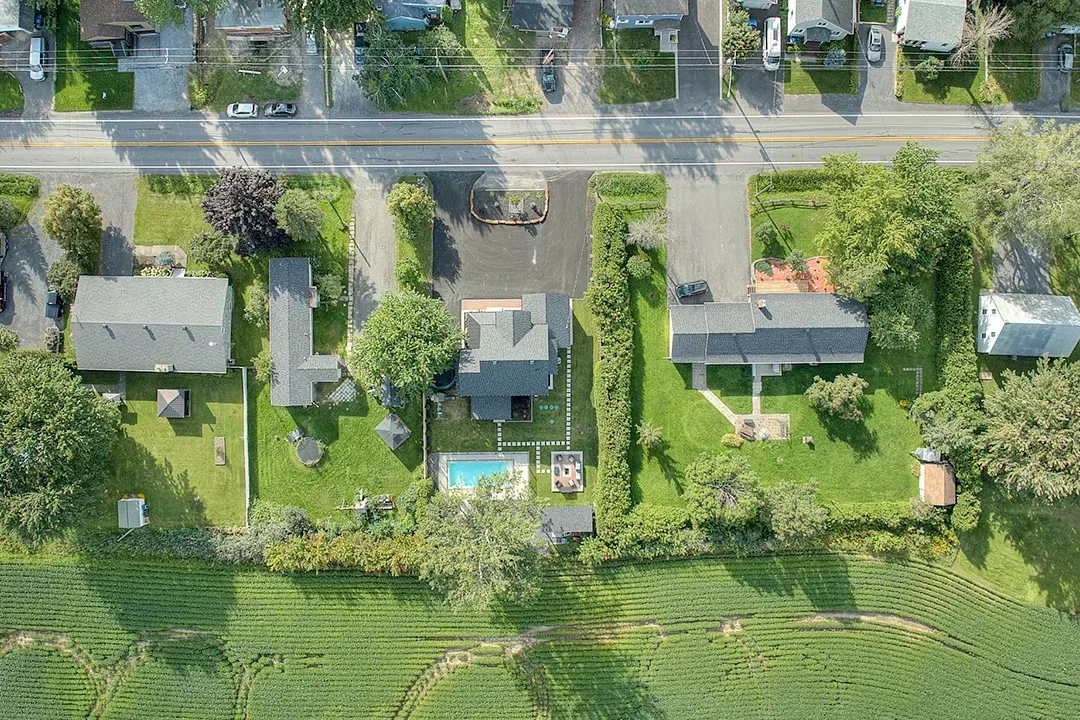 Aerial drone photo of a residential neighbourhood