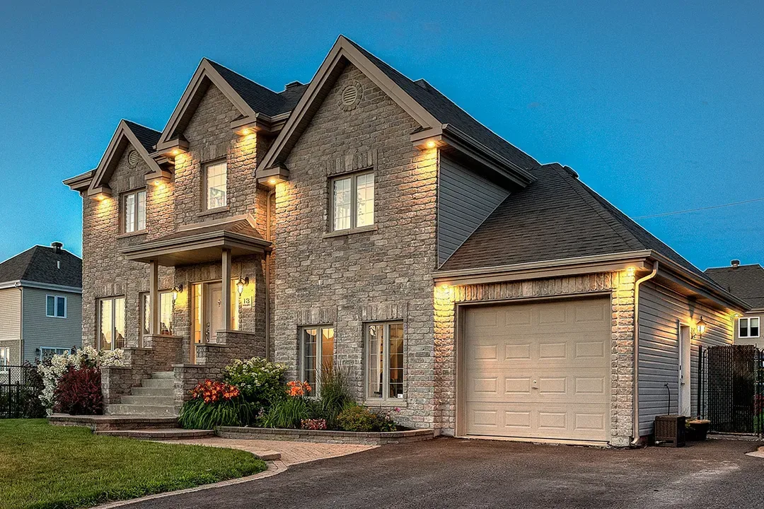 Evening photo of a prestige home