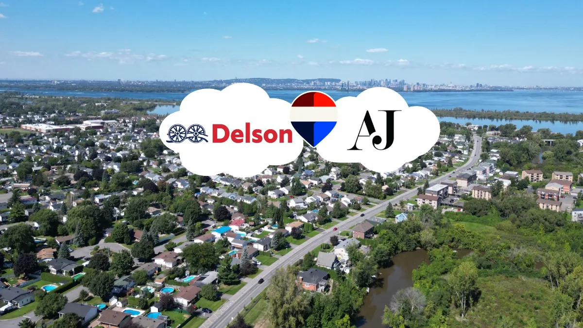 Vue aérienne des quartiers résidentiels de Delson — vendre sa propriété avec l'Équipe Annie Payant & Jasmin Morin
